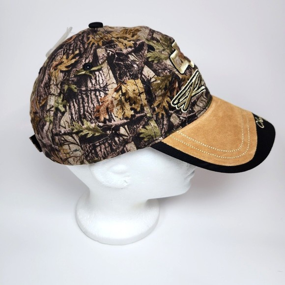 Men's Hat Cap Chevrolet Chevy Racing One Size Cotton Camo & Suede Strap Back - Picture 3 of 9